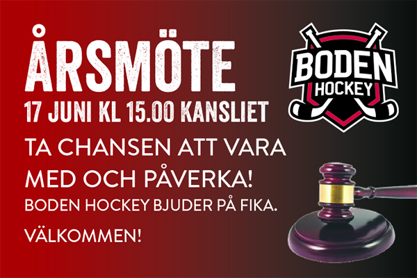 Årsmöte för Boden Hockey!