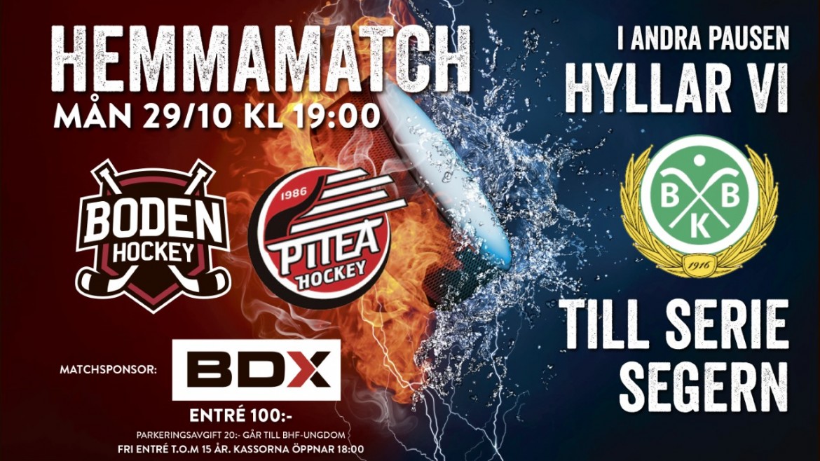 Inför </br>Veckans Match</br> i HockeyEttan: </br> Boden Hockey vs. Piteå HC
