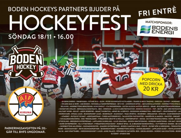 Boden Hockeys partners bjuder på hockeyfest!