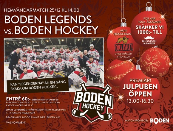 Inför hemvändarmatchen: Boden Legends vs. Boden Hockey