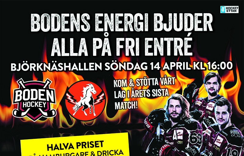 Sista matchen: Boden Hockey vs. HC Vita Hästen