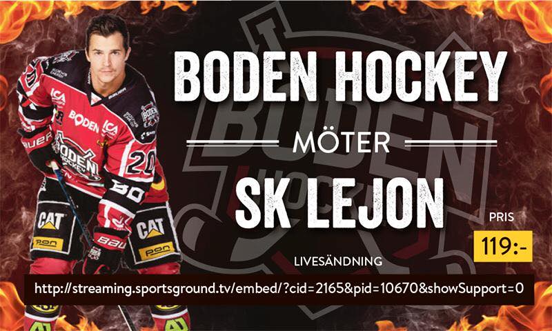 Webbsändning: Boden Hockey vs. SK Lejon