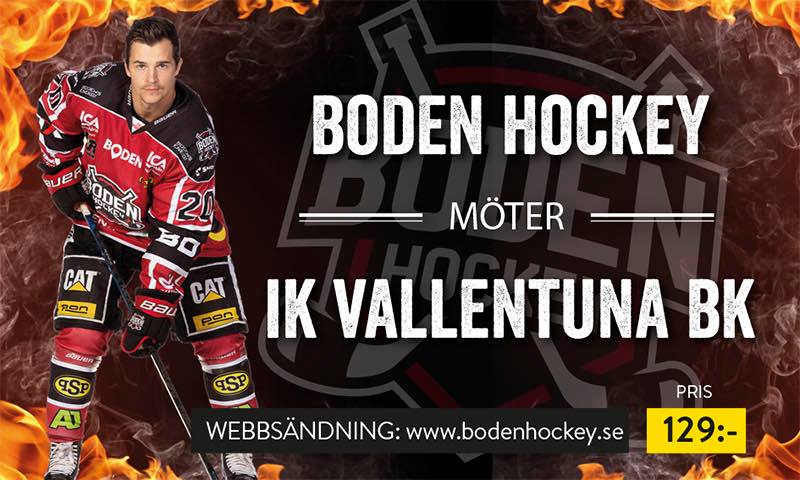 Webbsändning: Boden Hockey vs. IF Vallentuna BK
