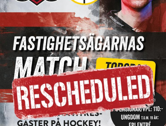 Torsdagens match flyttas!