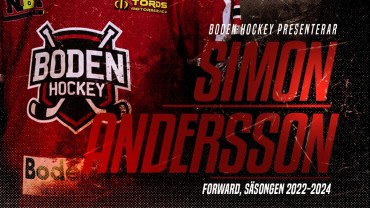 Simon Andersson till Boden Hockey: “som siktar uppåt och som verkligen vill vara med och utmana”